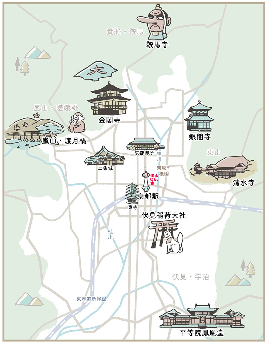 京都市主要観光地マップ